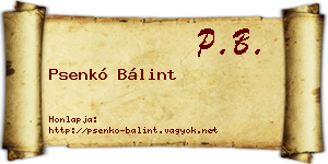 Psenkó Bálint névjegykártya
